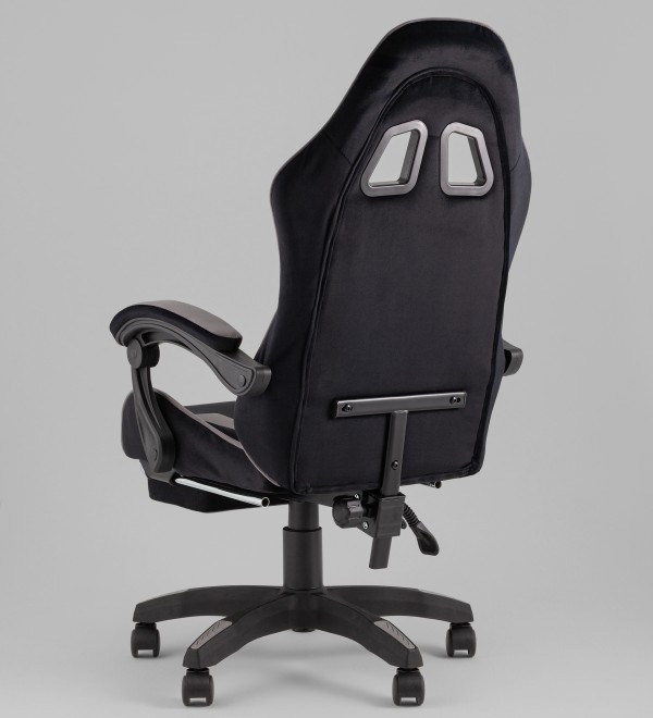 Кресло спортивное TopChairs MG-7019 велюр черно-серый