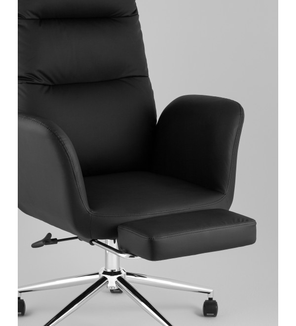 Кресло руководителя TopChairs Solid NC с оттоманкой черный