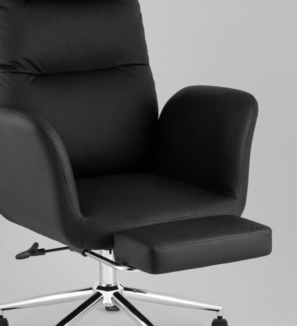 Кресло руководителя TopChairs Solid NC с оттоманкой черный