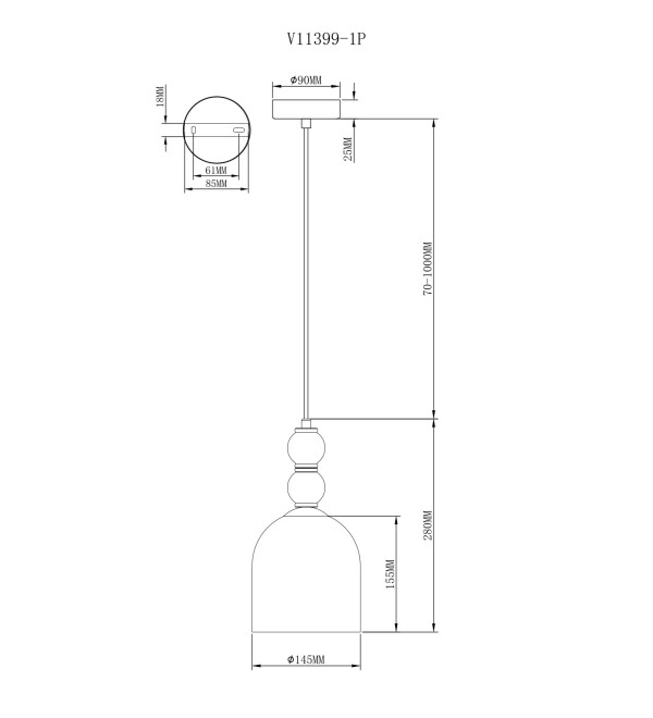 Светильник подвесной Moderli V11399-1P Tamina