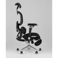 Кресло офисное TopChairs Prodigy с оттоманкой черный