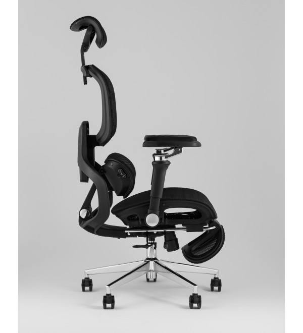 Кресло офисное TopChairs Prodigy с оттоманкой черный