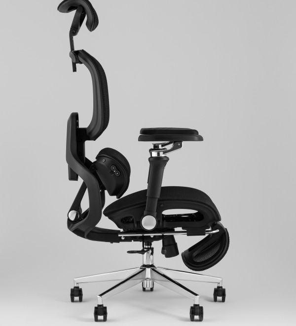 Кресло офисное TopChairs Prodigy с оттоманкой черный