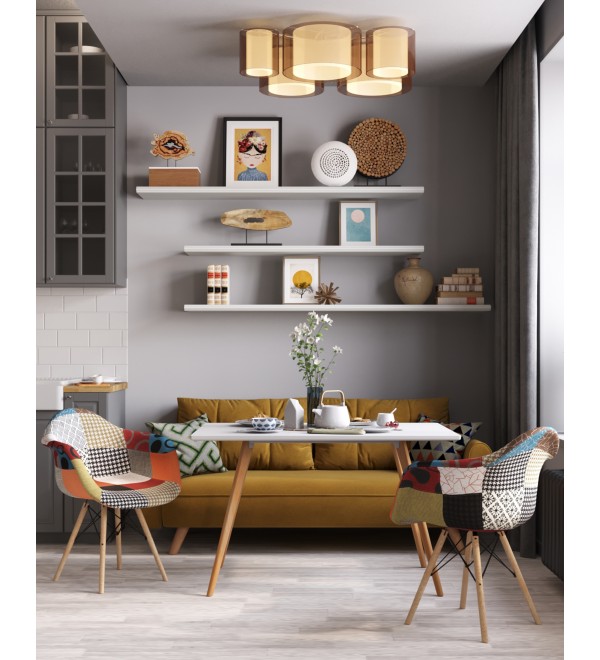 Кресло Eames DSW пэчворк