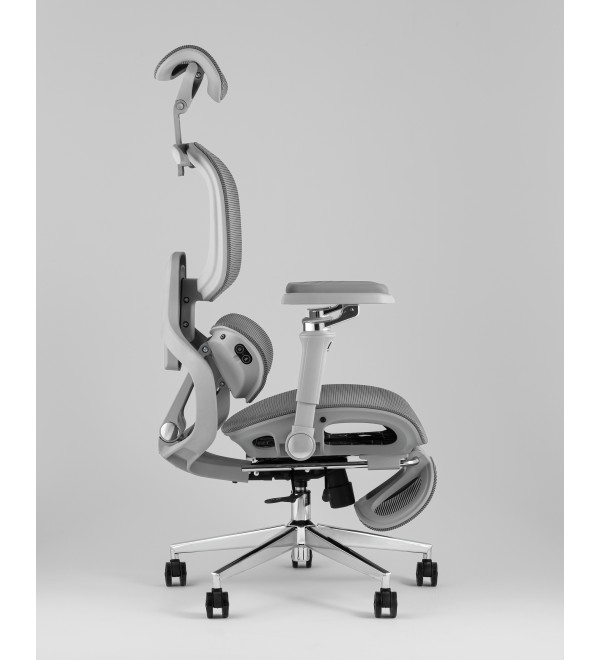 Кресло офисное TopChairs Prodigy с оттоманкой серый