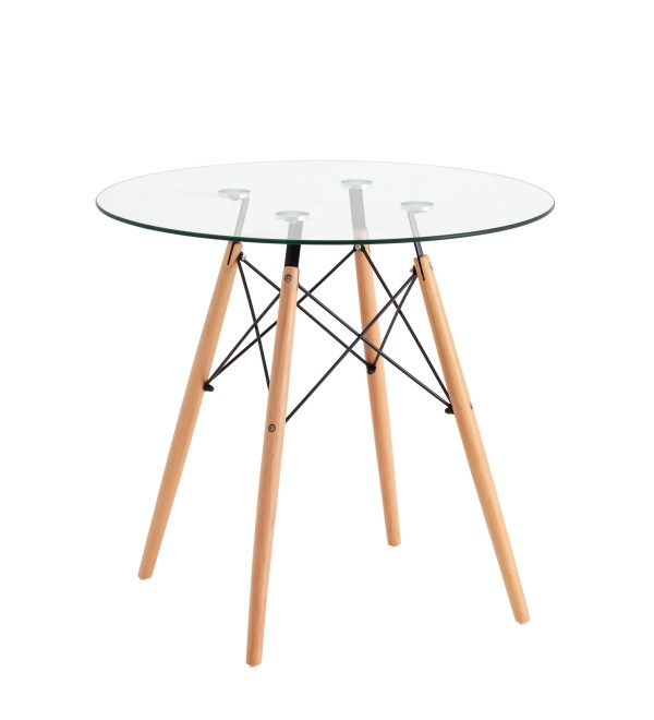 Стол Eames DSW NEW D80 стеклянный