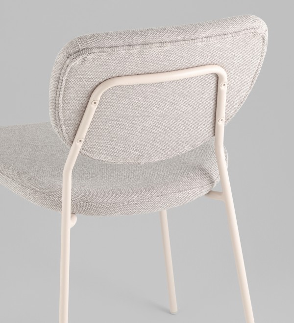 Стул обеденный Gigi шенилл серый белые ножки
