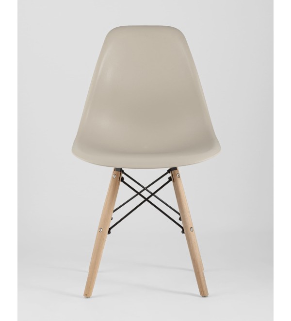 Стул Eames Style DSW бежевый x4 (разборный каркас)