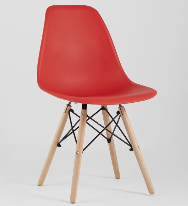 Стул Eames Style DSW красный (разборный каркас)
