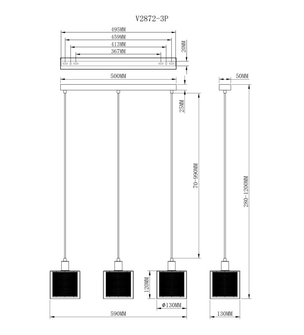 Подвесной светильник Moderli V2872-3P Brizzi