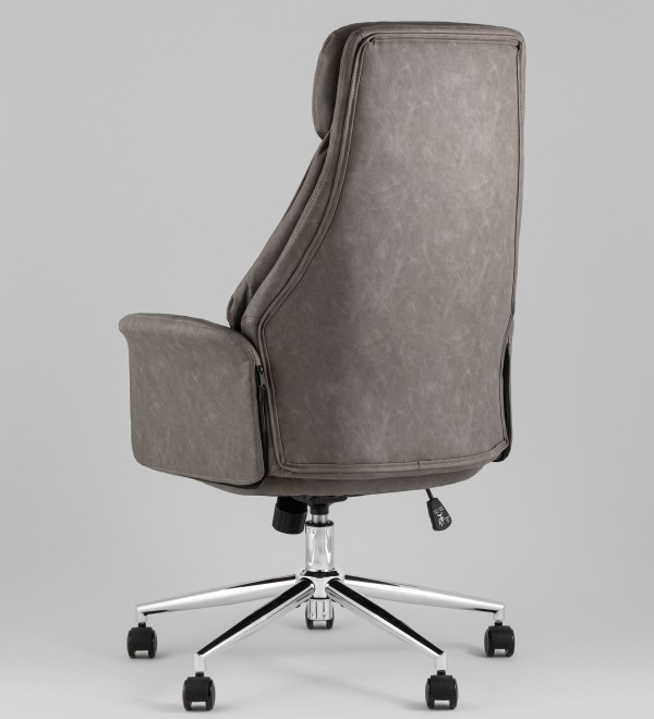 Кресло офисное TopChairs Neoma серый экокожа