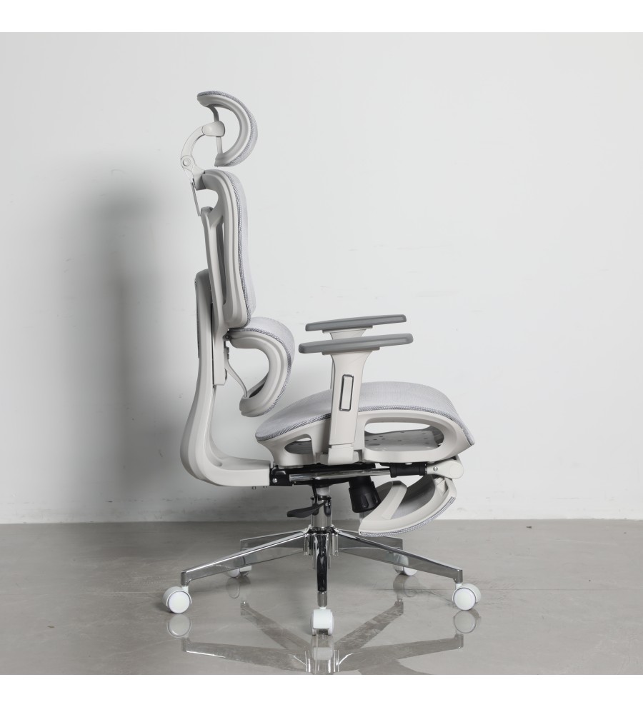 Кресло офисное TopChairs Nimbus белая сетка белый пластик