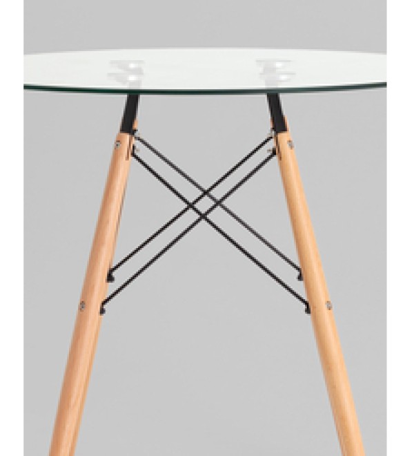 Стол Eames DSW NEW D80 стеклянный