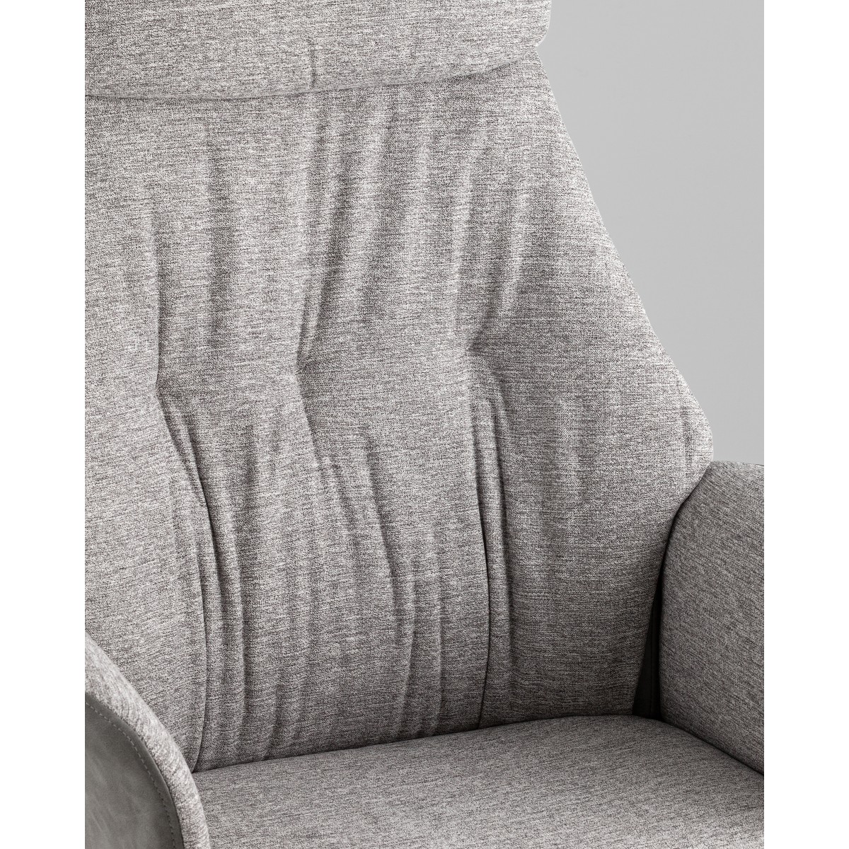 Кресло офисное TopChairs Neoma светло-серый экокожа ткань