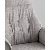 Кресло офисное TopChairs Neoma светло-серый экокожа ткань