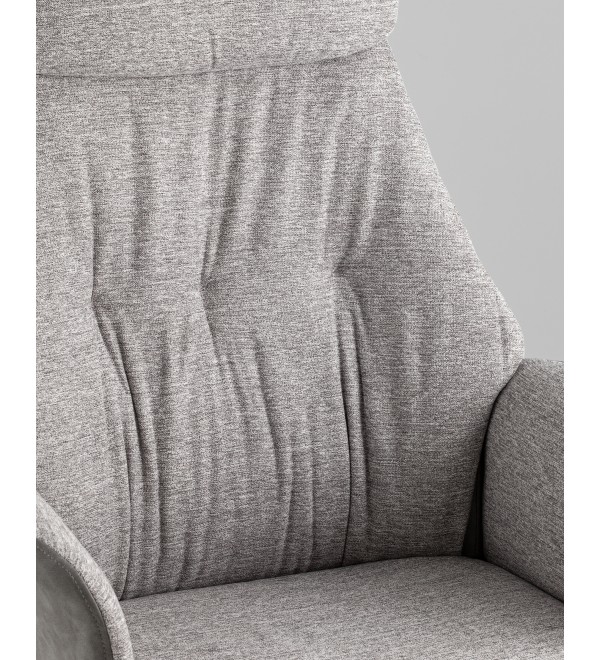 Кресло офисное TopChairs Neoma светло-серый экокожа ткань