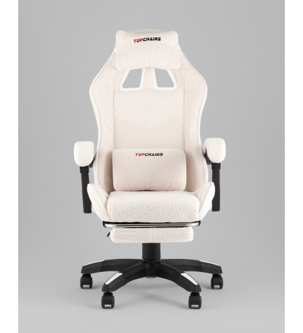 Кресло спортивное TopChairs MG-7019 букле белый