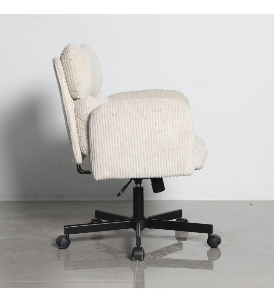 Кресло офисное TopChairs 6187 с откидными подлокотниками кремовый
