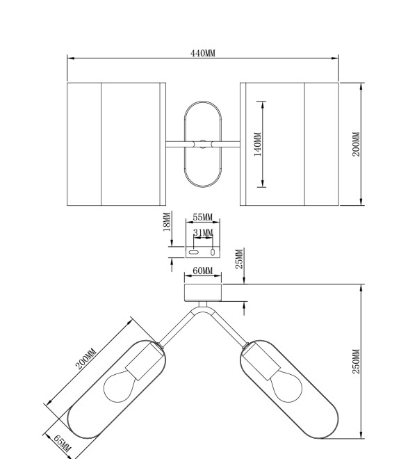 Светильник настенный Moderli V11810-2W Metalicana