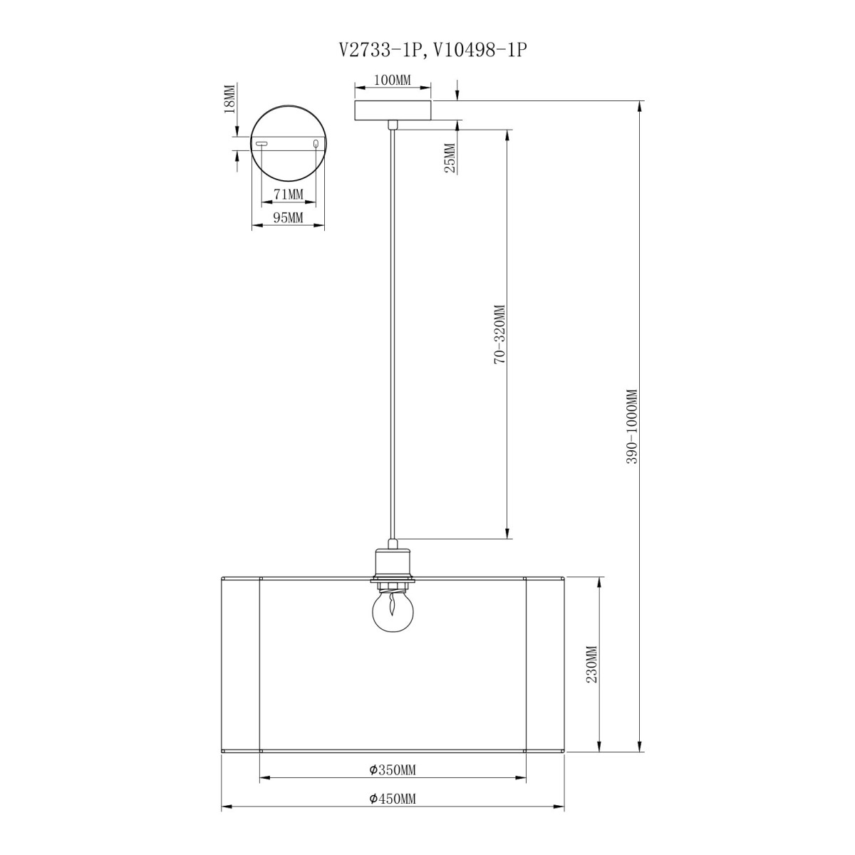 Светильник подвесной Moderli V10498-1P Room