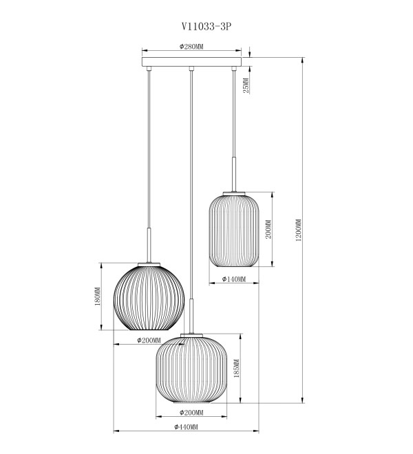 Светильник подвесной Moderli V11033-3P Ivory
