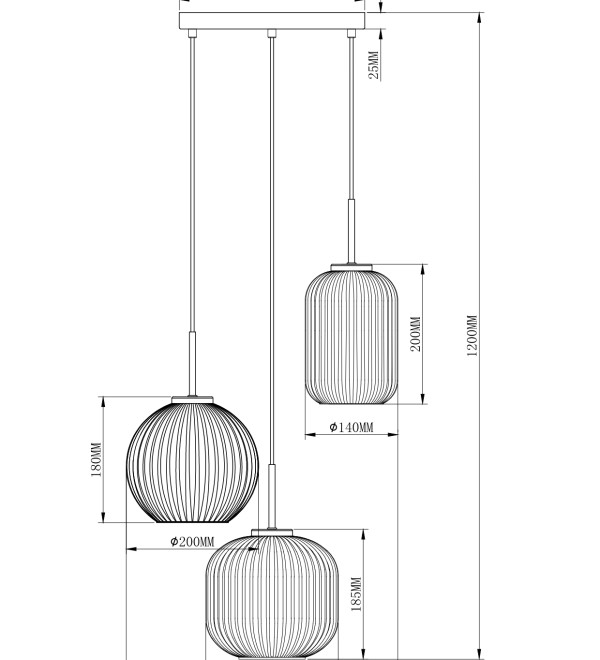 Светильник подвесной Moderli V11033-3P Ivory