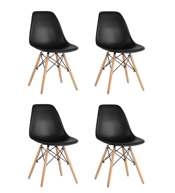 Стул Eames Style DSW черный x4 (разборный каркас)