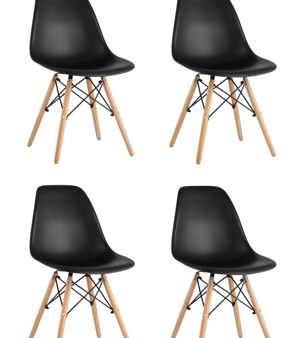 Стул Eames Style DSW черный x4 (разборный каркас)