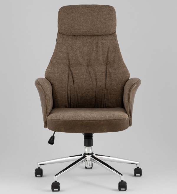 Кресло офисное TopChairs Neoma коричневый экокожа ткань