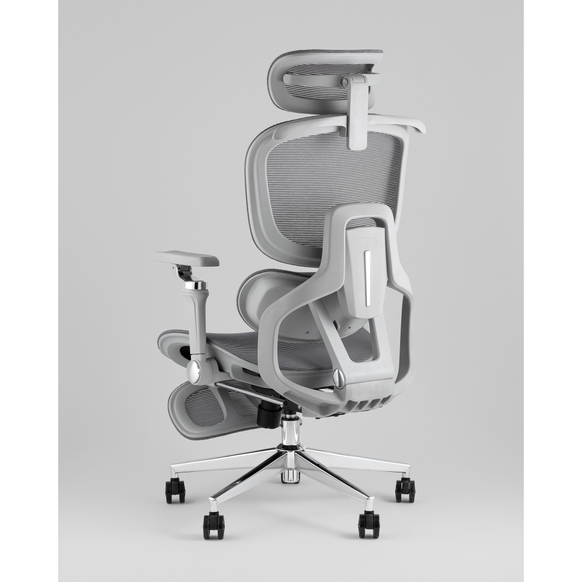 Кресло офисное TopChairs Prodigy с оттоманкой серый