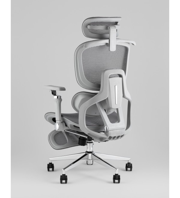 Кресло офисное TopChairs Prodigy с оттоманкой серый
