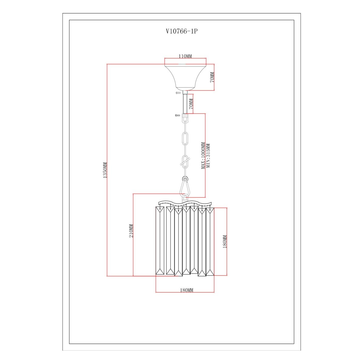 Светильник подвесной Moderli V10766-1P Wave