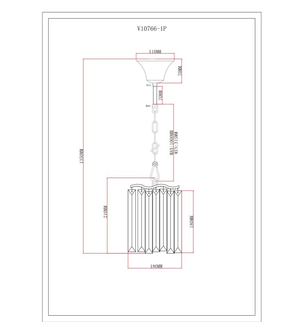 Светильник подвесной Moderli V10766-1P Wave