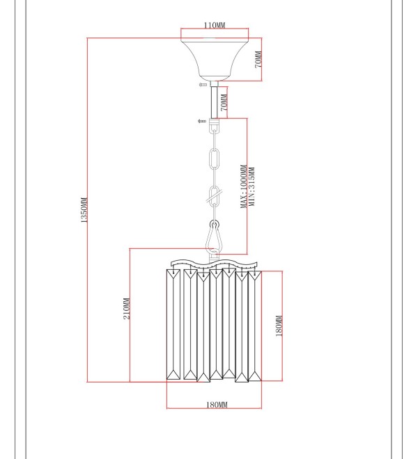 Светильник подвесной Moderli V10766-1P Wave
