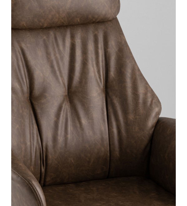 Кресло офисное TopChairs Neoma коричневый экокожа