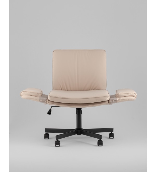 Кресло офисное TopChairs Foldo с откидными подлокотниками бежевое