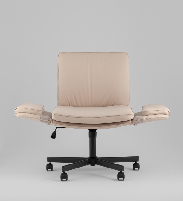 Кресло офисное TopChairs Foldo с откидными подлокотниками бежевое