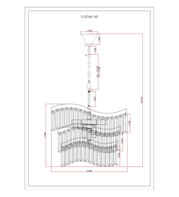Люстра подвесная Moderli V10768-8P Wave