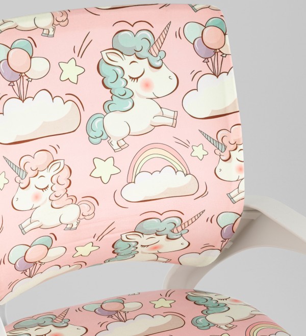 Кресло офисное TopChairs Simple SN Junior принт Unicorns пластик белый