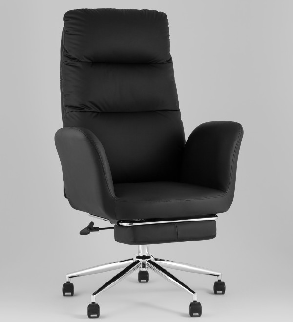Кресло руководителя TopChairs Solid NC с оттоманкой черный