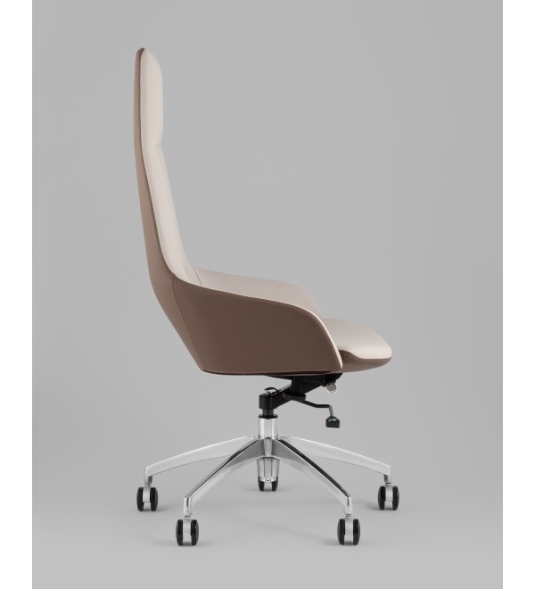 Кресло руководителя TopChairs Soulo светло-серый, коричневый