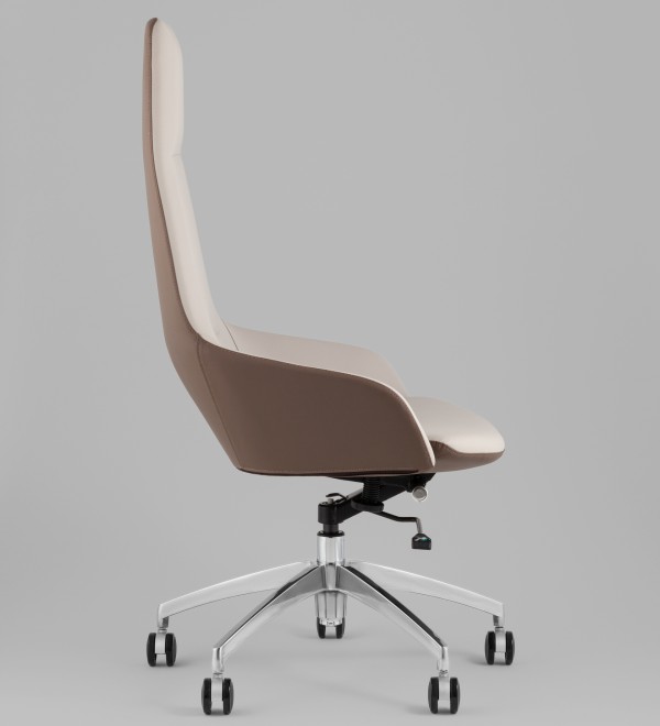 Кресло руководителя TopChairs Soulo светло-серый, коричневый