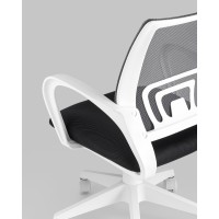 Кресло офисное TopChairs ST-BASIC-W серый крестовина пластик белый