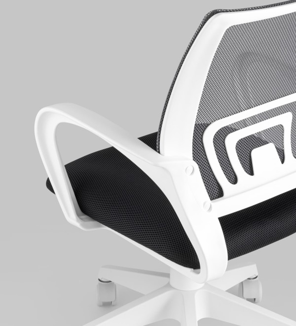 Кресло офисное TopChairs ST-BASIC-W серый крестовина пластик белый