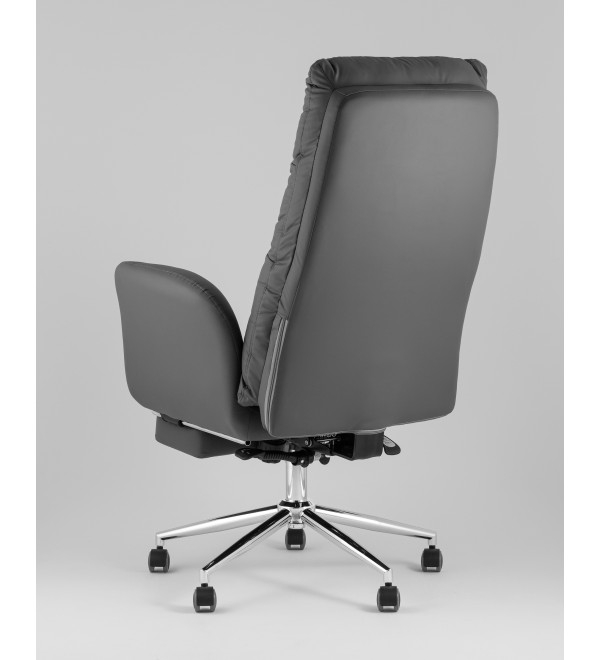 Кресло руководителя TopChairs Solid NC с оттоманкой серый