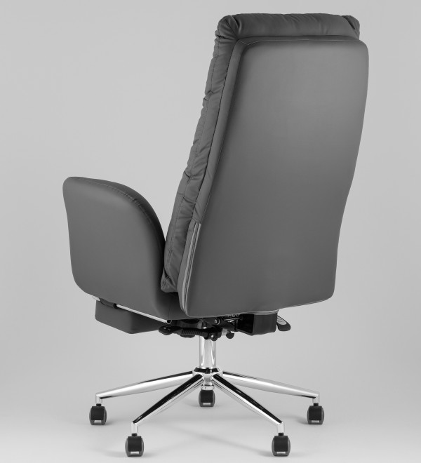 Кресло руководителя TopChairs Solid NC с оттоманкой серый