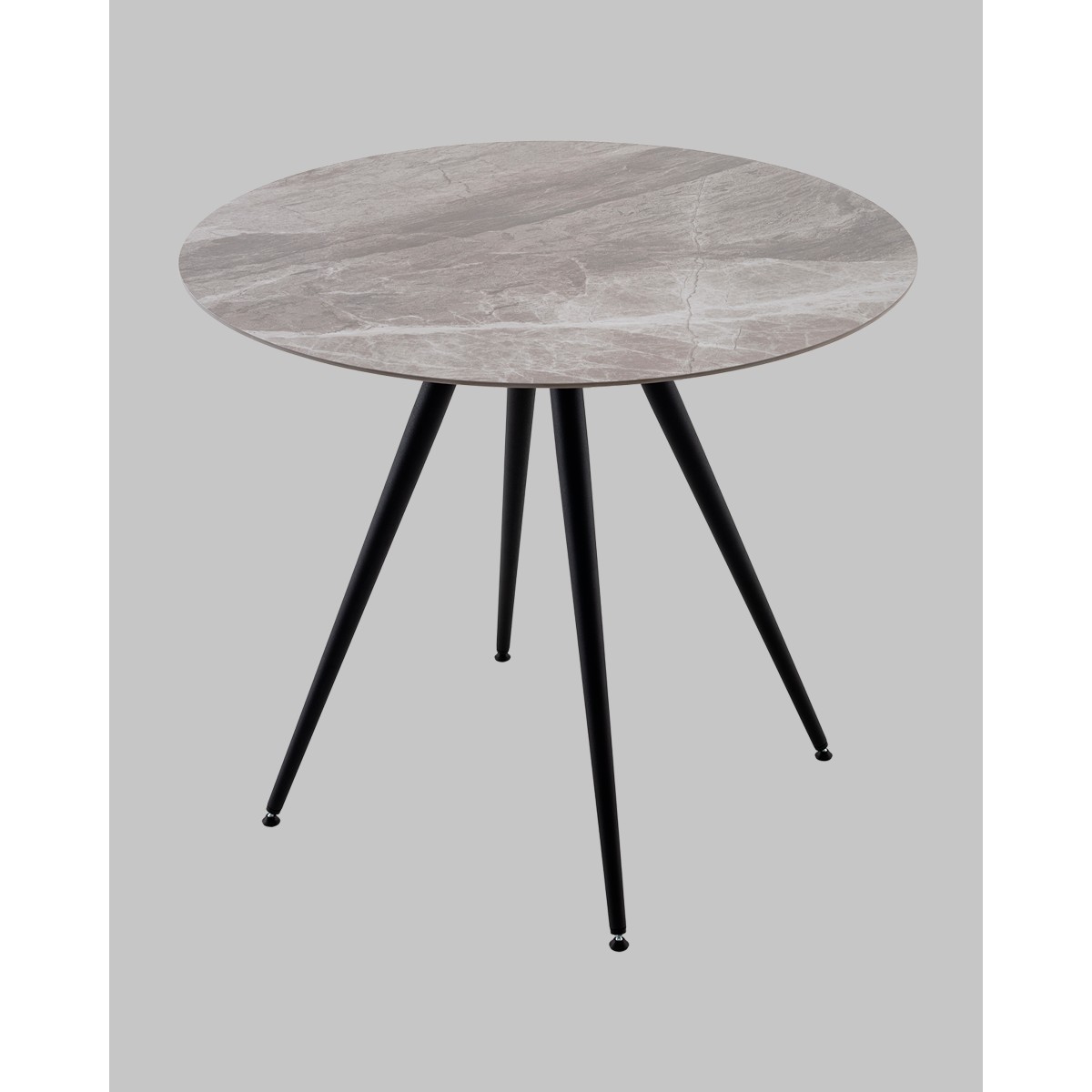 Стол Ники круглый столешница керамика Italian light grey 900