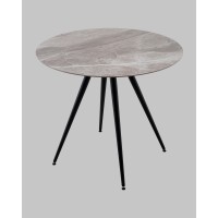 Стол Ники круглый столешница керамика Italian light grey 900