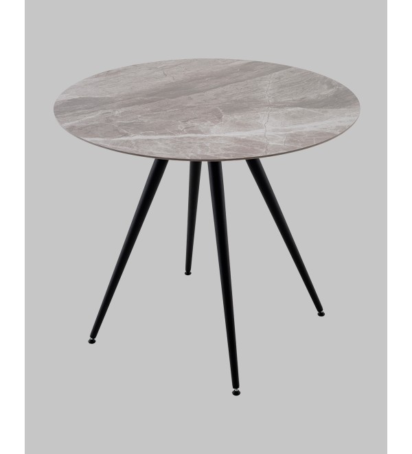 Стол Ники круглый столешница керамика Italian light grey 900