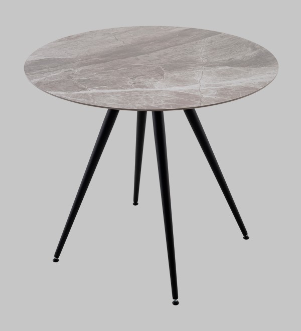 Стол Ники круглый столешница керамика Italian light grey 900